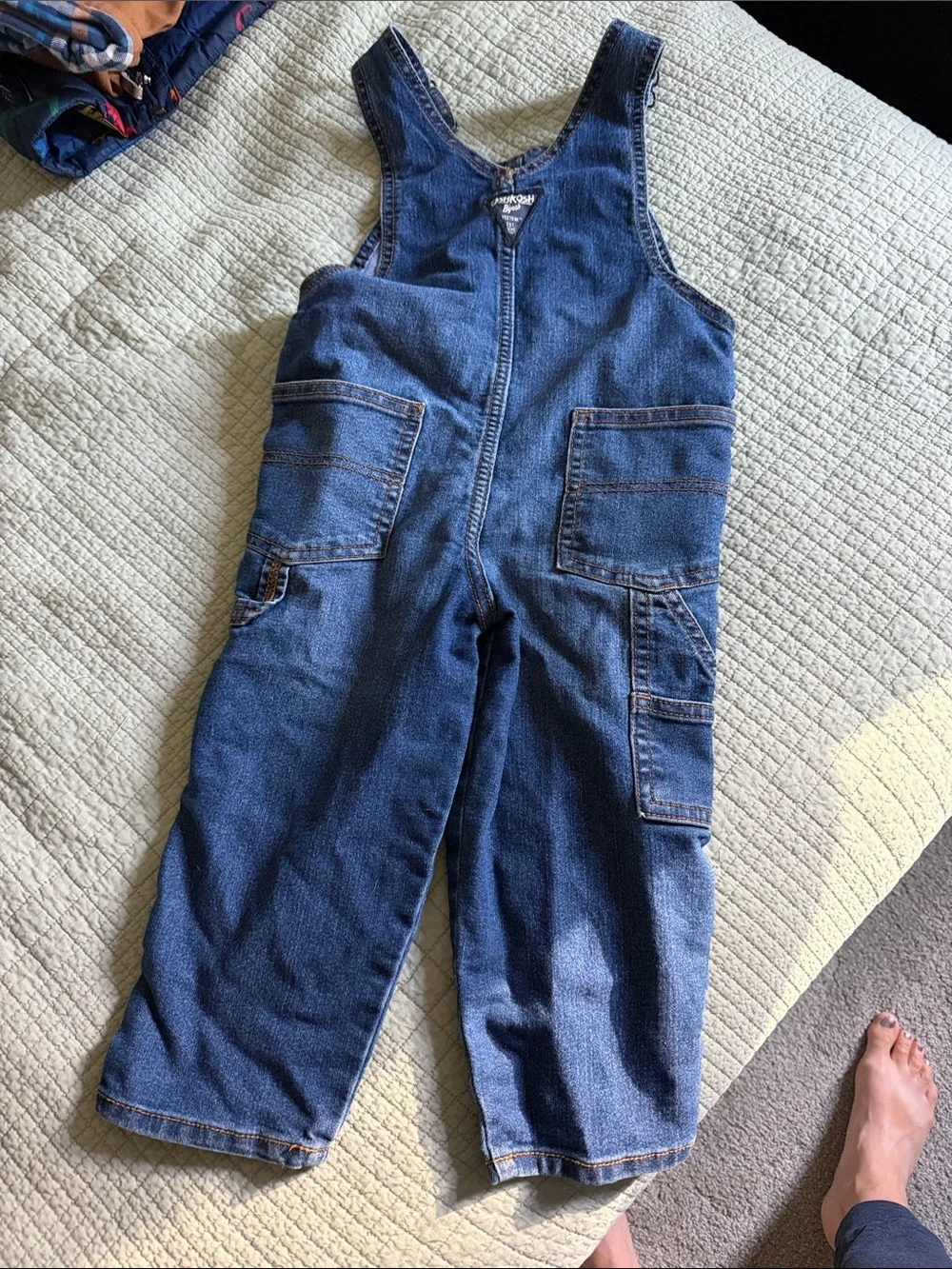 Kids Classic Blue Denim Overalls - Blue